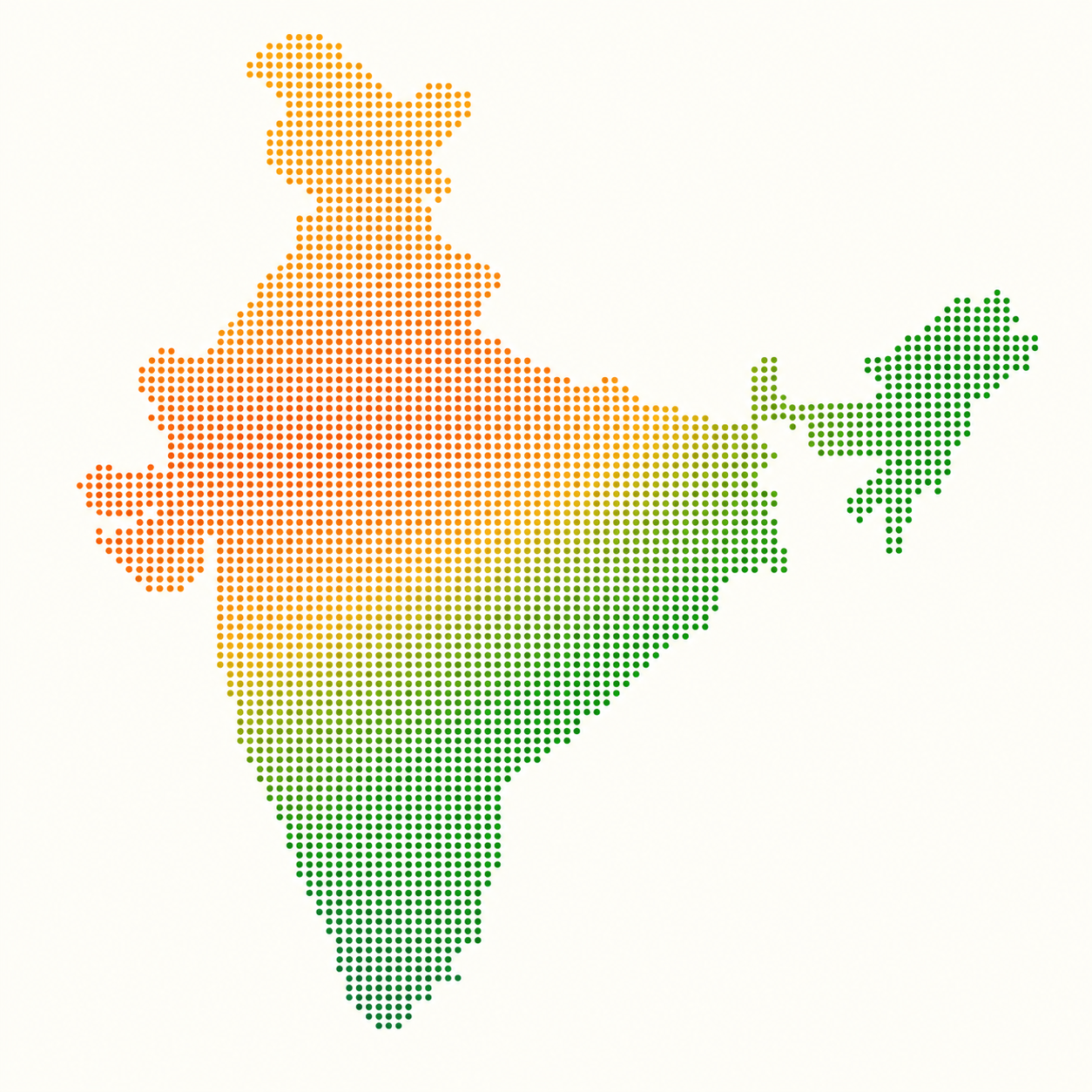 Dotted map of India showing the RRA participation network